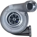 Turbocharger 5010339463B S2B com carcaça do compressor prateada e carcaça da turbina escura