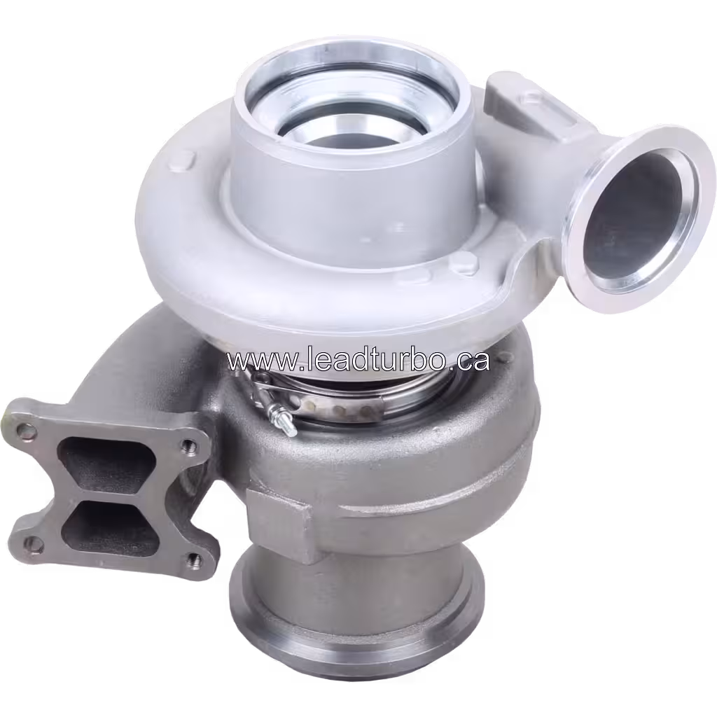 Vista frontal del turbocompresor diesel pesado