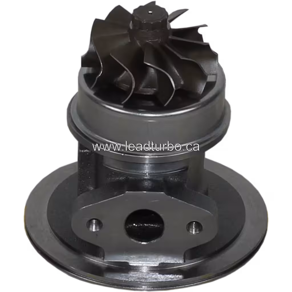 FOR 0R7010 Turbolader Core, Ansicht von 45 Grad mit rosa Ausrichtungsmarkierung