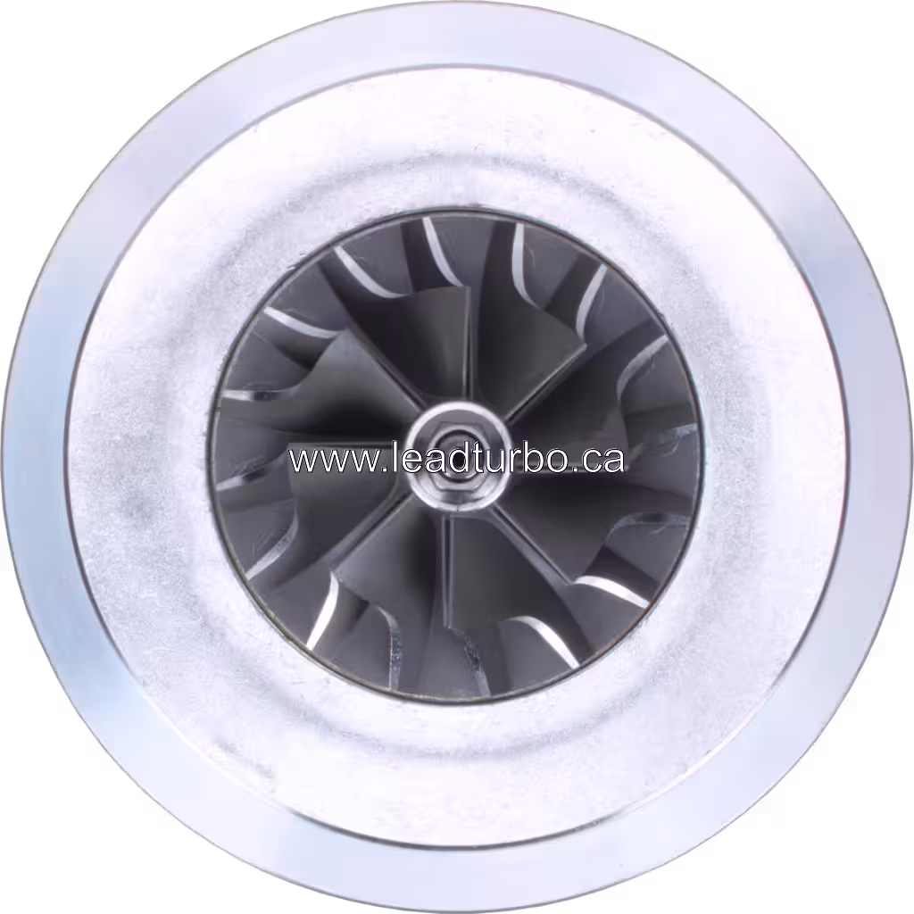 Core 4N6860 TW4B91 para CAT 3304, vista frontal com rodas de compressor e turbina