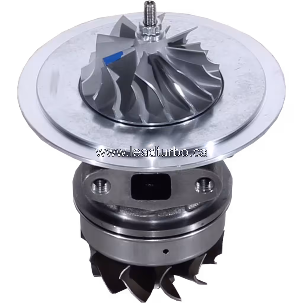 Core turbo Navistar DT466 408105-0215 vue de dessus avec ailettes de refroidissement radiales