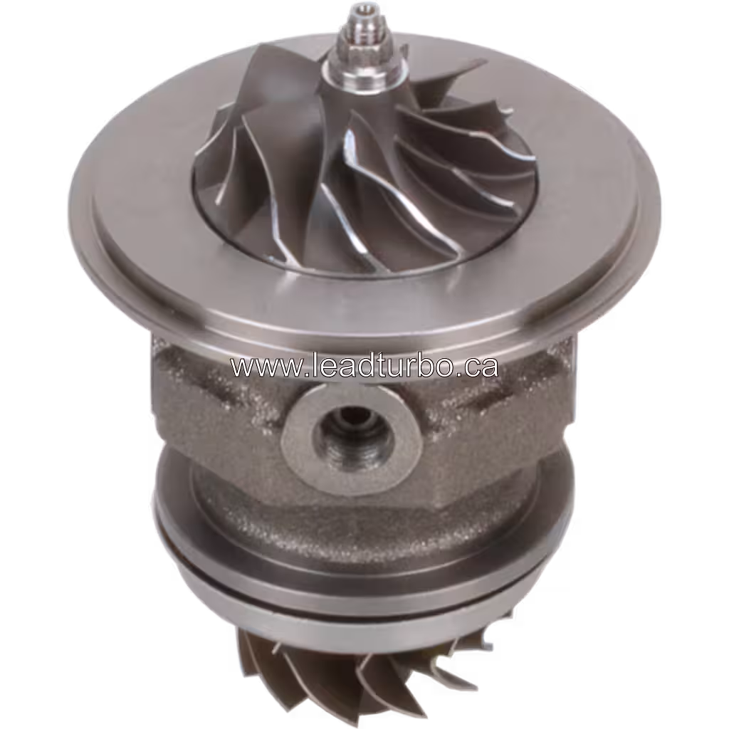 Core turbosprężarki TB2568 FOR 466409-5002 widok z góry pod kątem 45 stopni, obudowa ze stopu