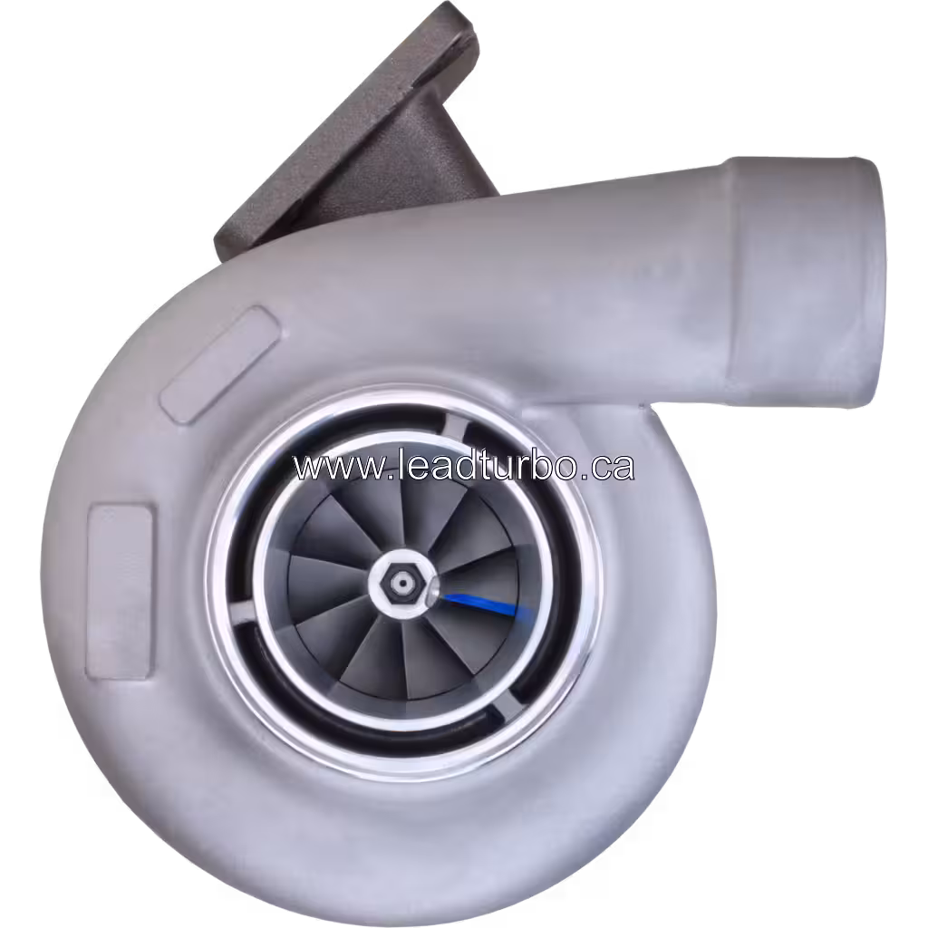 Turbo 6502-51-5040 KTR130-332AW vista frontal com carcaça do compressor prateada