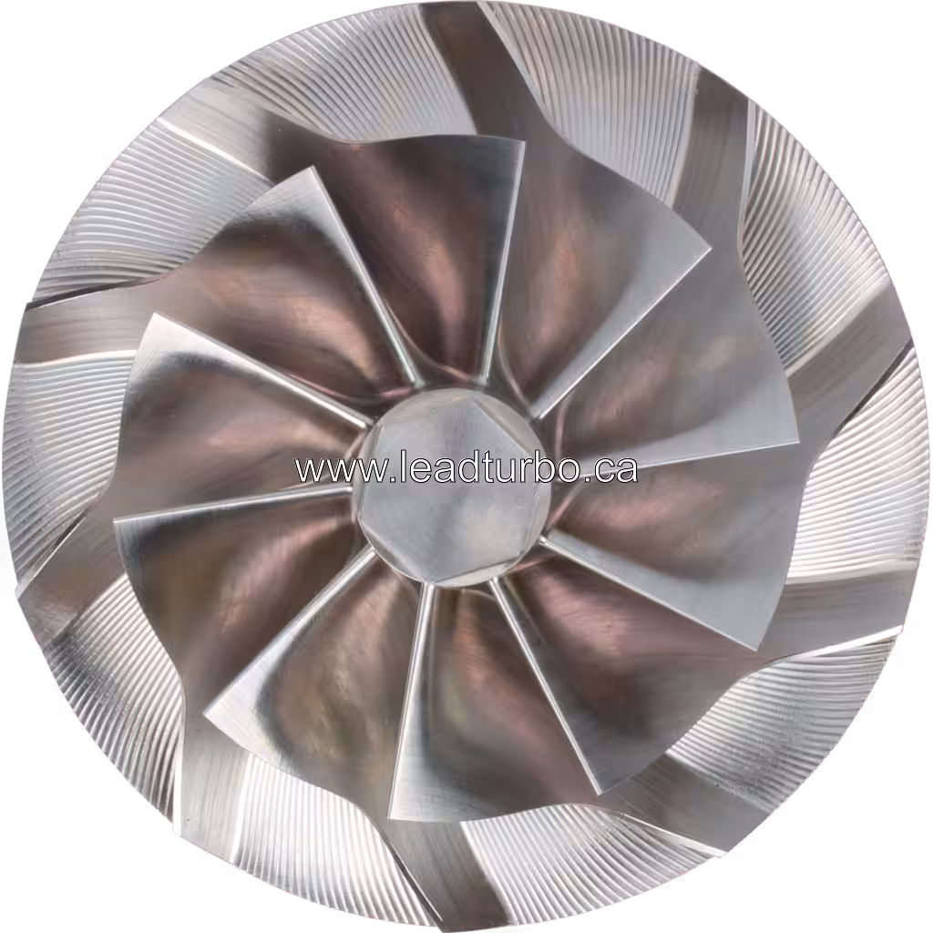 Колесо компресора 735666-0024 для турбокомпресора GTB4708BLN (CAT Earth Moving) top view