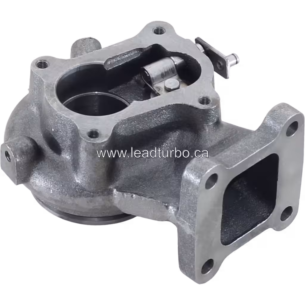 Vista replacement a 45 grados de carter de turbina J96 con componentes internos visibles