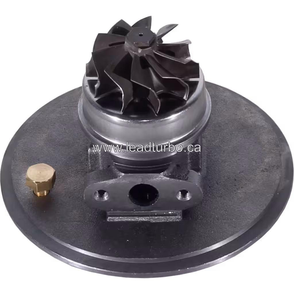 Vista inferior del core de turbocompresor S200S022 con brida de montaje