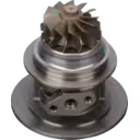Vue de bas à 45 degrés du core turbo HX30W montrant la roue turbine et le flange de montage