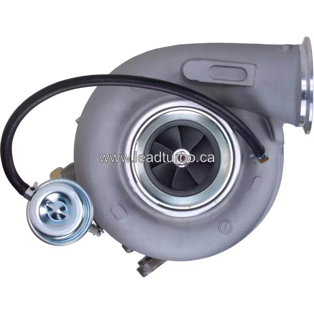 Vista frontal do turbocharger 3792809H HX55W com carcaça do compressor prateada