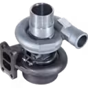 Turbocompresseur CAT 3116T vue de dessus montrant le flange turbine à deux ports