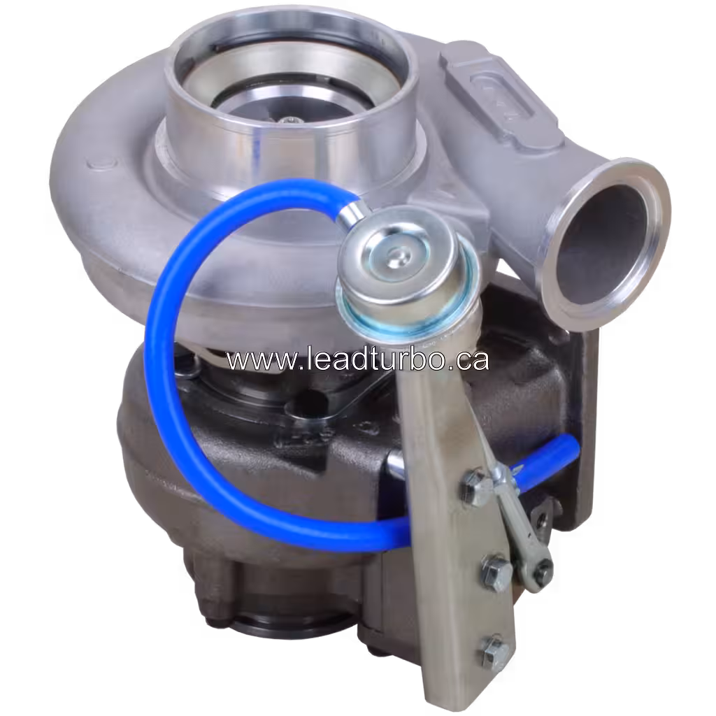 Vista frontal do turbo 3768610 com carcaça de compressor
