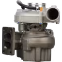 Turbosprężarka 709942-5009 GT3571S widok przedni, aluminiowa obudowa kompresora i turbinowa