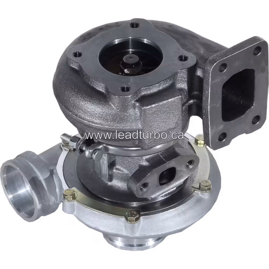 Turbo 20460374 con abrazaderas V-band y carcasa de rodamiento central visible