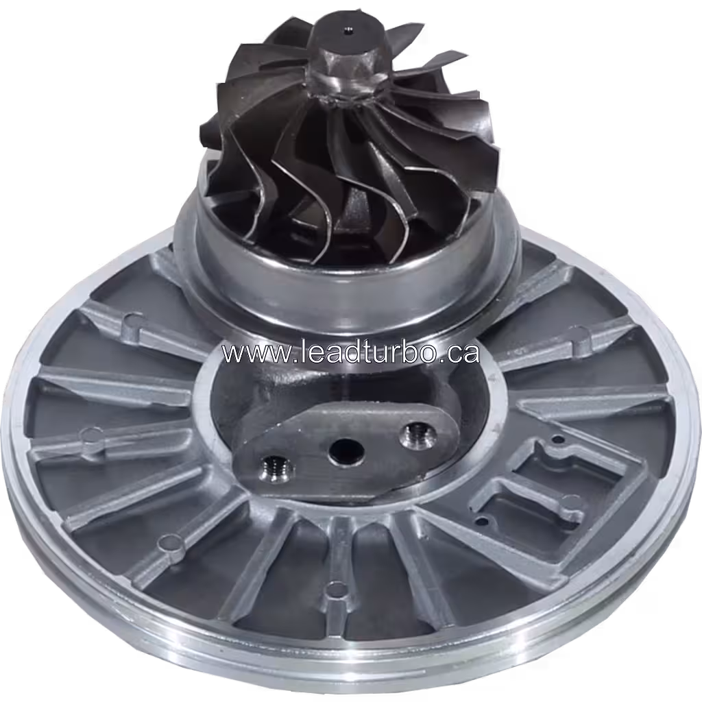 Vue de dessous à 45 degrés du core de turbocompresseur 53277100109