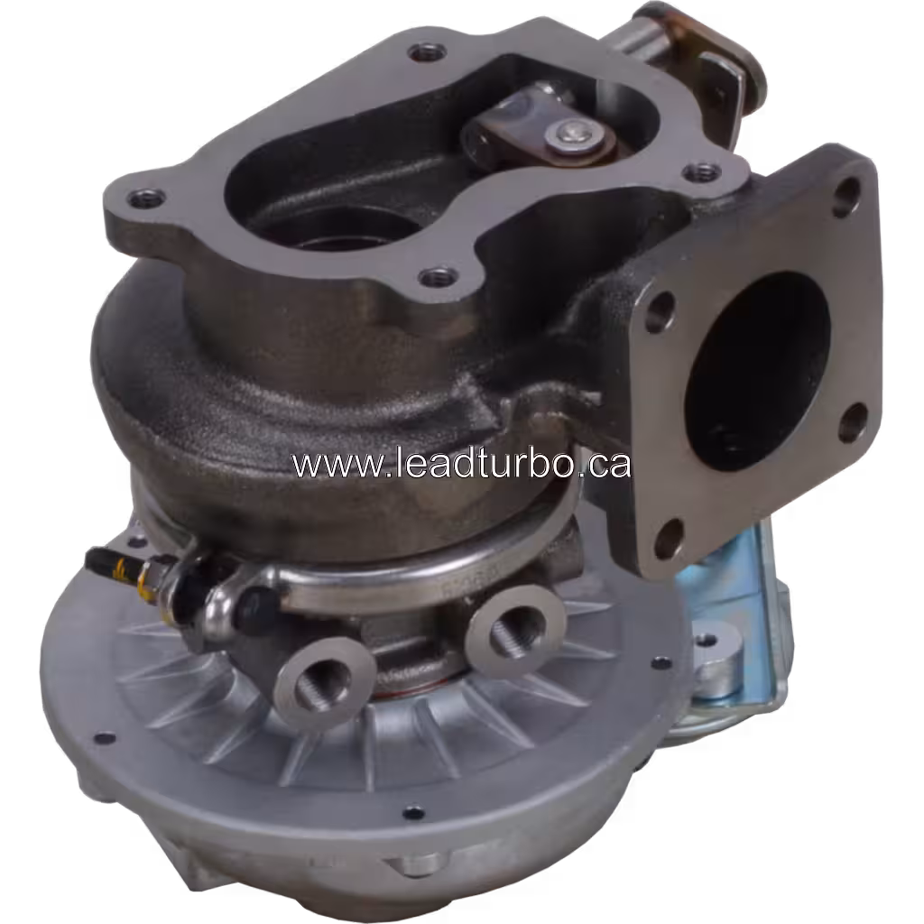 Vista do lado da turbina do turbo 8973659480 com flange de montagem