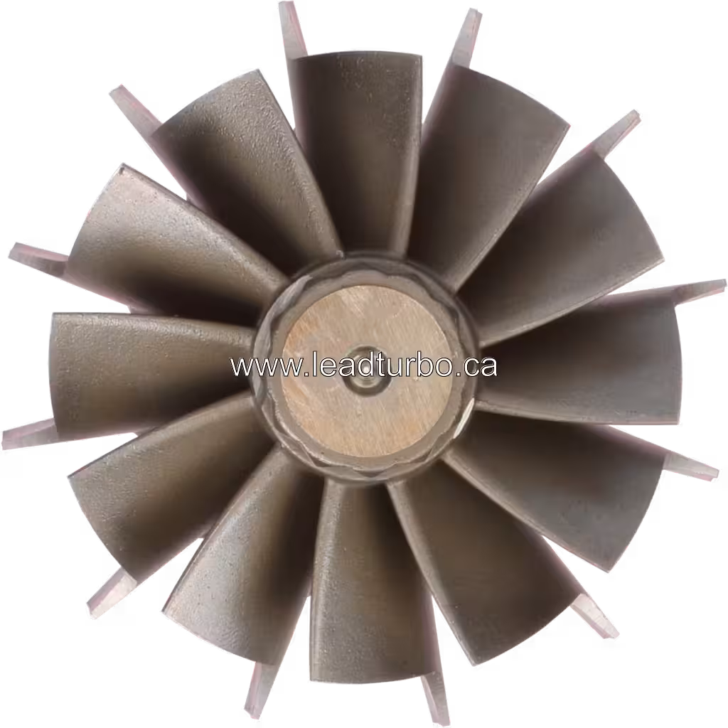 Turbine Wheel mit radialen Schaufeln und langer Welle
