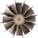 Turbine Wheel mit radialen Schaufeln und langer Welle