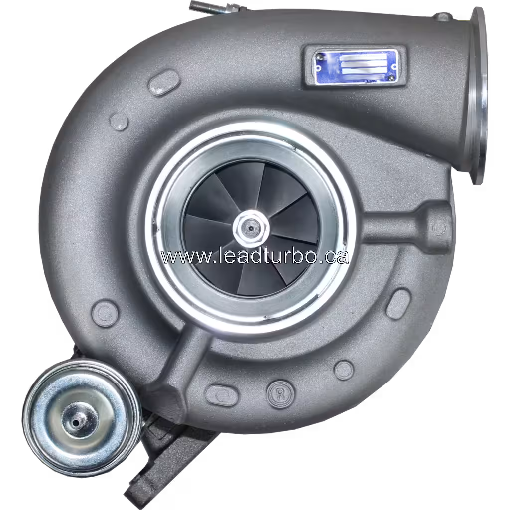Turbolader 5324943 HE600WG HX60W Frontansicht mit poliertem Kompressor