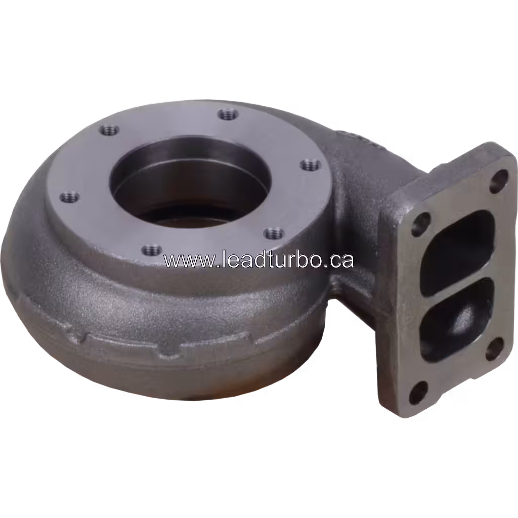Detalhe dos flanges da carcaça de turbina Volvo TD73ES