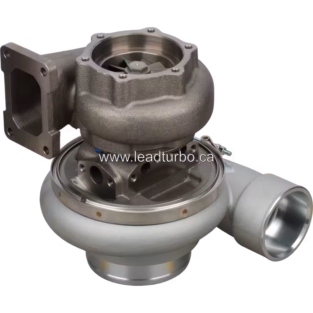 Turbocompressor 6505-71-5020 com flange de montagem retangular e parafusos de cabeça sextavada
