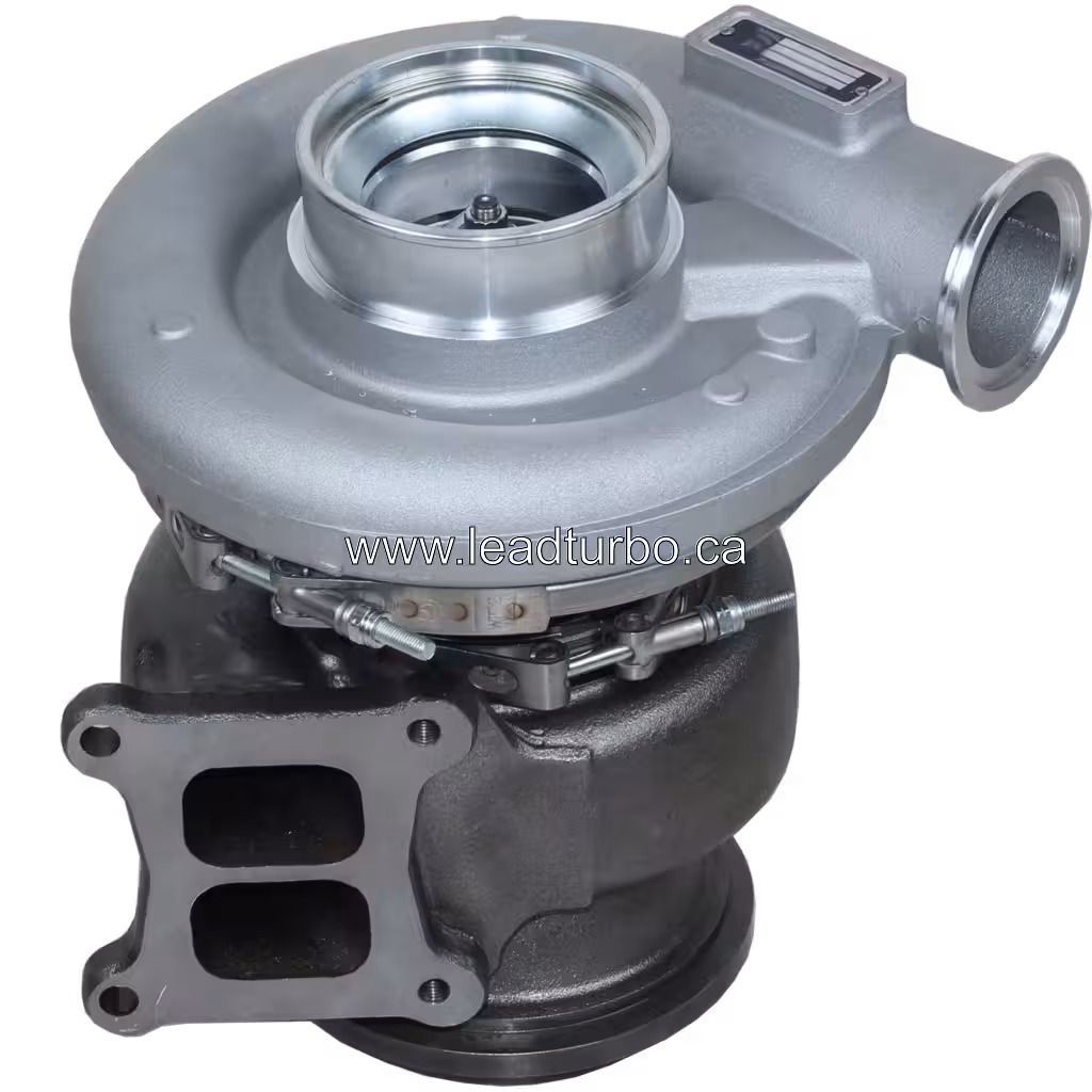 Vista replacement do turbo 4024967 mostrando flange de entrada twin-scroll com dois ports