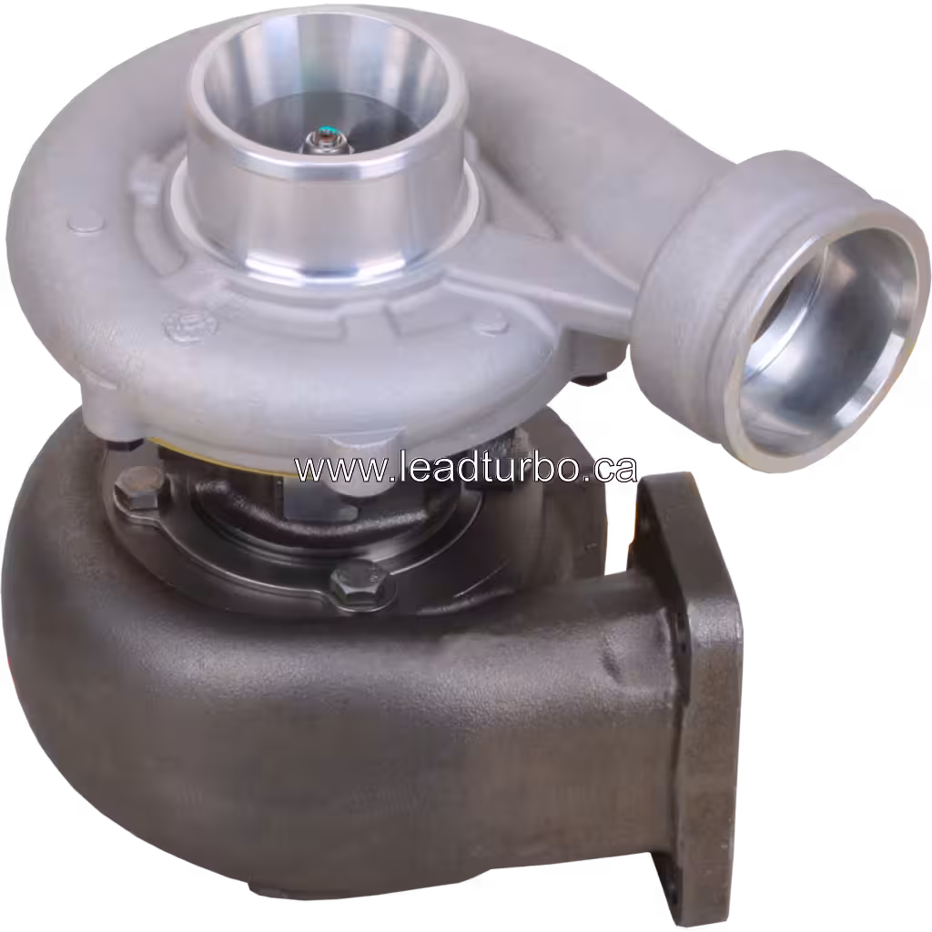 Turbocompresseur 314443 S2B vue de dessus 45 degrés avec carter turbine gris